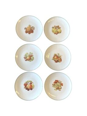 Furstenberg Germany Salad Dessert Plates Fruit Harvest 6 Pc 7.75 Inch Vintage